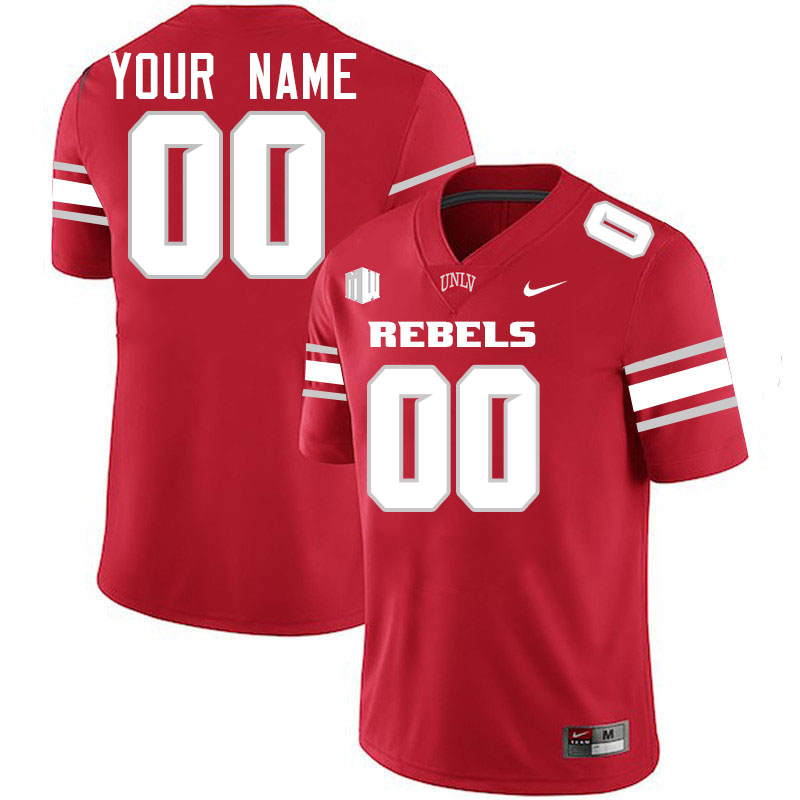 Custom UNLV Rebels Name And Number Football Jerseys-Scarlet